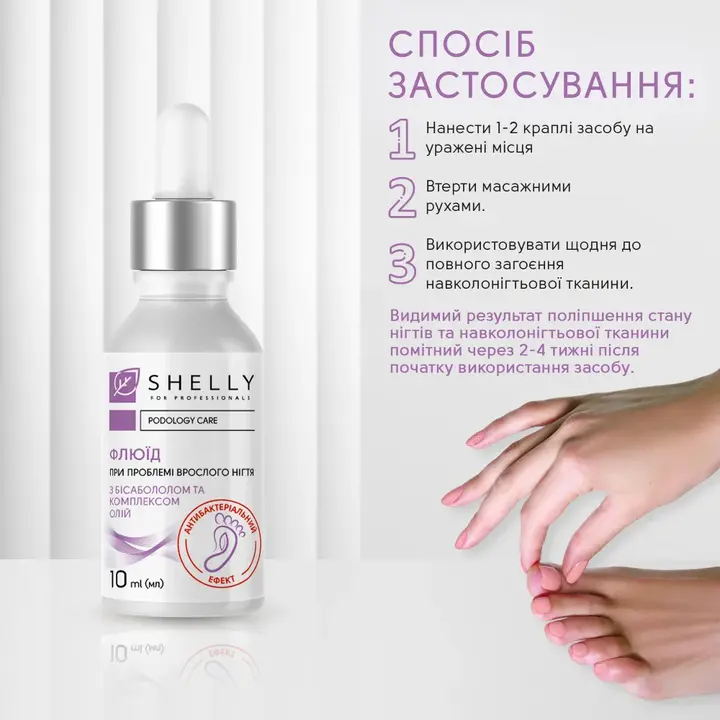 SHELLY. Fluid for ingrown nails with antibacterial effect, 10 ml. Флюїд при проблемі врослих нігтів з антибактеріальним ефектом #3
