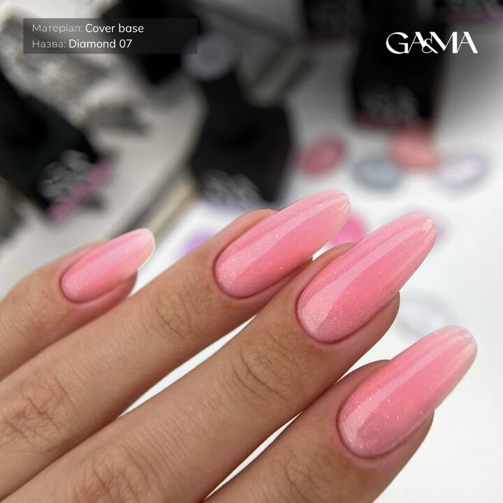 GA&MA. Diamond base #7 Rich Pink, 15 ml, rosa intenso #2