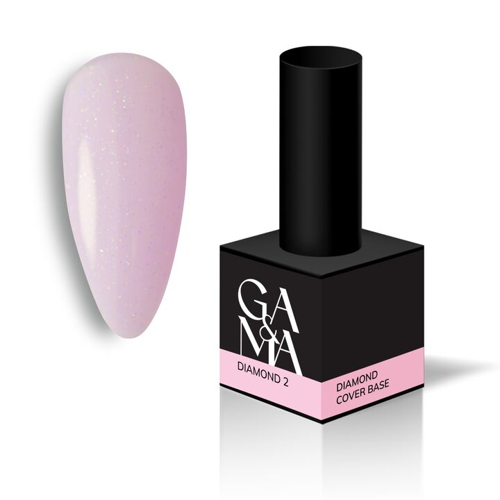 GA&MA. Diamond base #2 Pink, 15 ml, Розовая #1