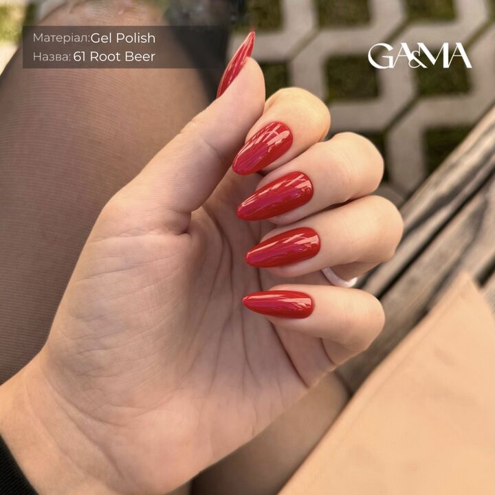 GA&MA. Gel polish #61 ROOT BEER, 10 ml, гель-лак, темний червоний #6