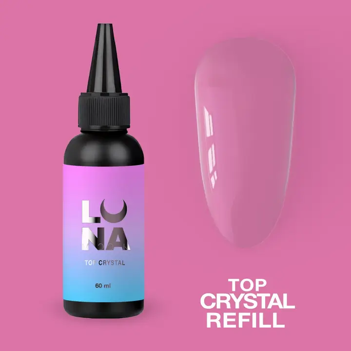 LUNAmoon. Crystal Top Coat (anti-scratches), no sticky, 60 ml, міцний глянцевий топ без липкого шару #2