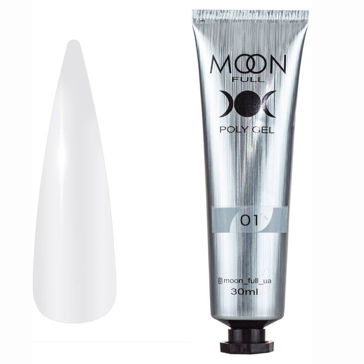 MOON FULL. Polygel, #01, 30 ml, tube. Poliżel, przezroczysty #1