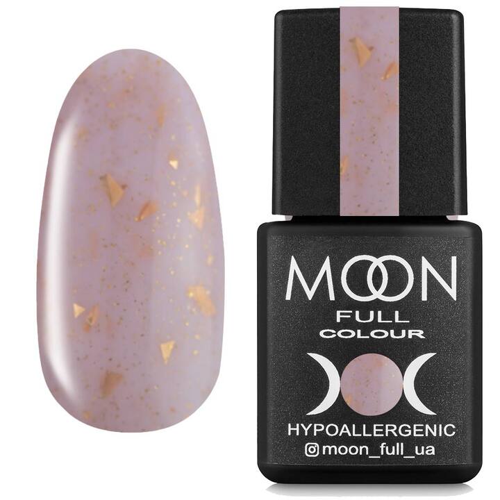MOON FULL. Rubber Base, Leaf #3, 8 ml. Gummifarbige Basis mit Blattgold, rosa #1