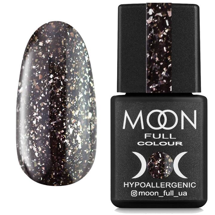 MOON FULL. Rubber Base, Leaf #7, 8 ml. Gummifarbige Basis mit Blattgold, schwarz #1