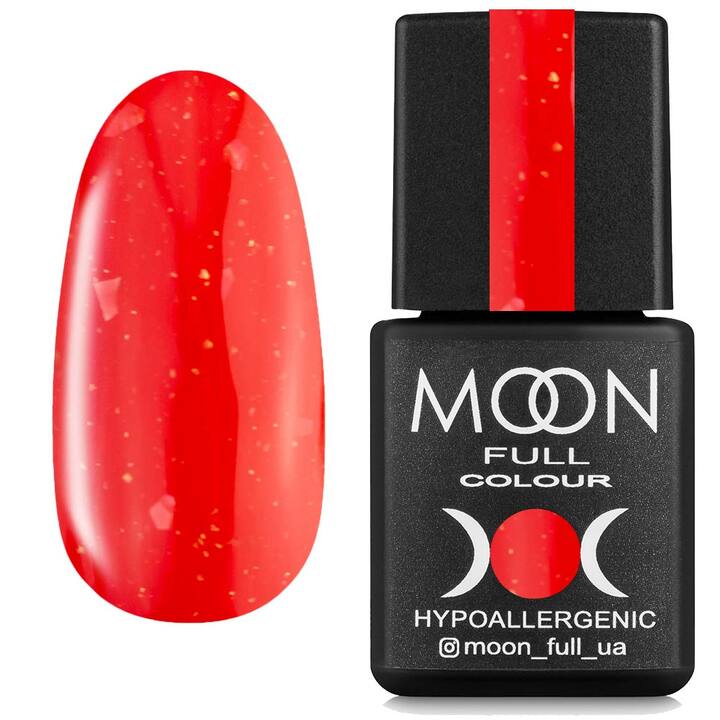 MOON FULL. Rubber Base, Leaf #9, 8 ml. Gummifarbige Basis mit Blattgold, rot #1