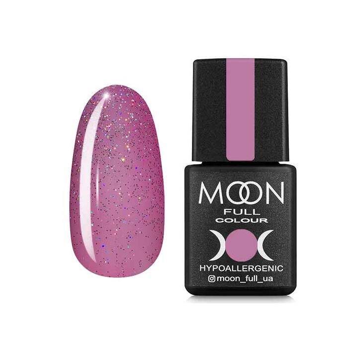 MOON FULL. Gel Polish, #306, 8 ml. Esmalte em gel, rosa semi-transparente com glitter multicolorido #1