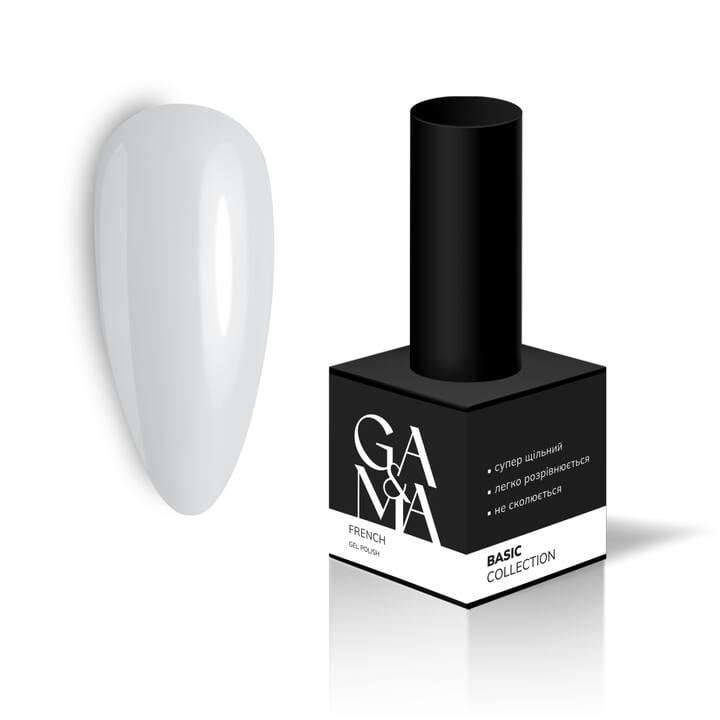 GA&MA. Gel polish "FRENCH", white, 10 ml, гель-лак, щільний білий для френчу #1