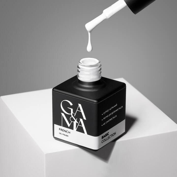 GA&MA. Gel polish "FRENCH", white, 10 ml, гель-лак, щільний білий для френчу #2