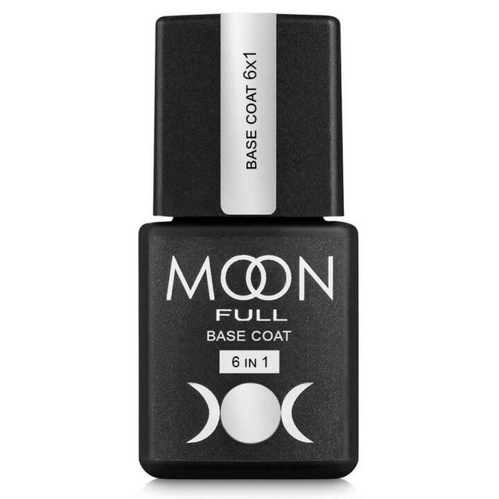 MOON FULL. Base coat 6 in 1, clear, 8 ml. Base universal transparente #1