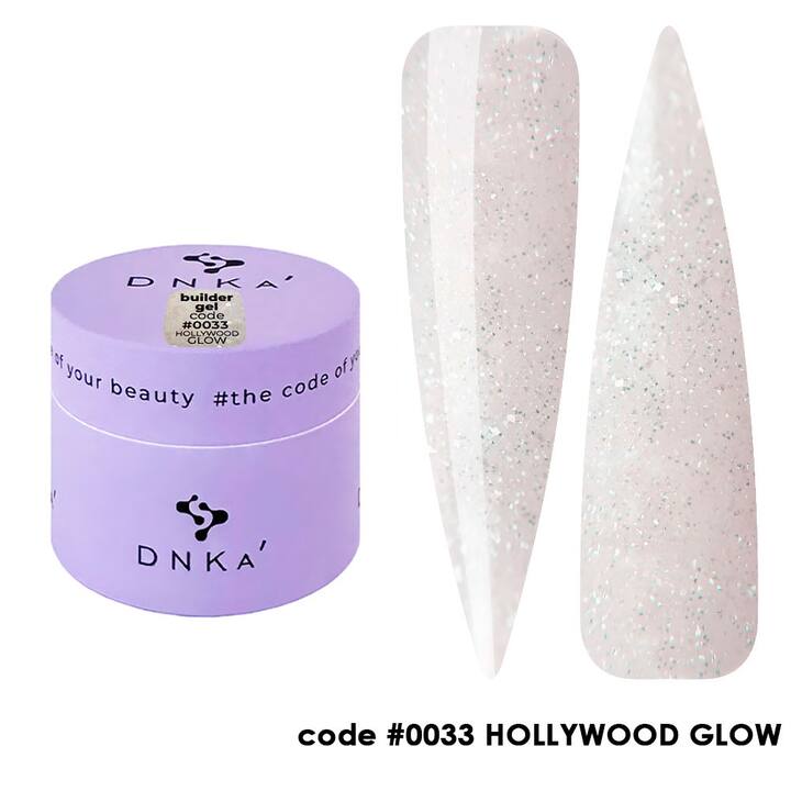 DNKa’. Builder Gel Hollywood #0033, 15 ml, світловідбиваючий гель для моделювання #1