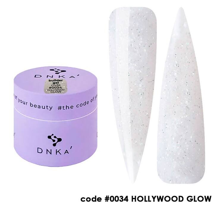 DNKa’. Builder Gel Hollywood #0034, 15 ml, світловідбиваючий гель для моделювання #1