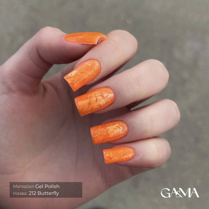 GA&MA. Gel polish #212 Butterfly, 10 ml, gel polish neon vetrato, Farfalla #4