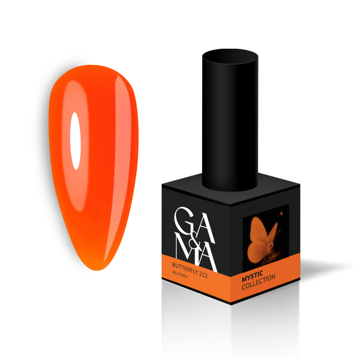 GA&MA. Gel polish #212 Butterfly, 10 ml, gel polish neon vetrato, Farfalla #1