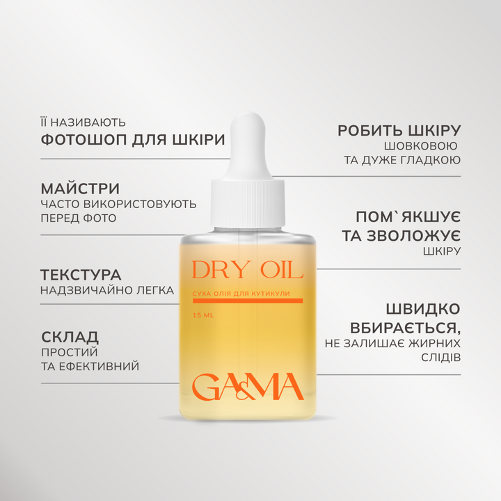 GA&MA. Dry oil, Grapefruit, 15 ml, Суха олiя без шимеру, Грейпфрут #2