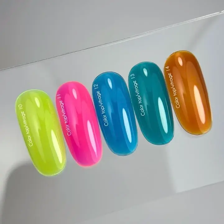 NOTD. Color Top, Vitrage #12, 10 ml. Вітражний топ без липкого шару, напівпрозорий насичений блакитний #3