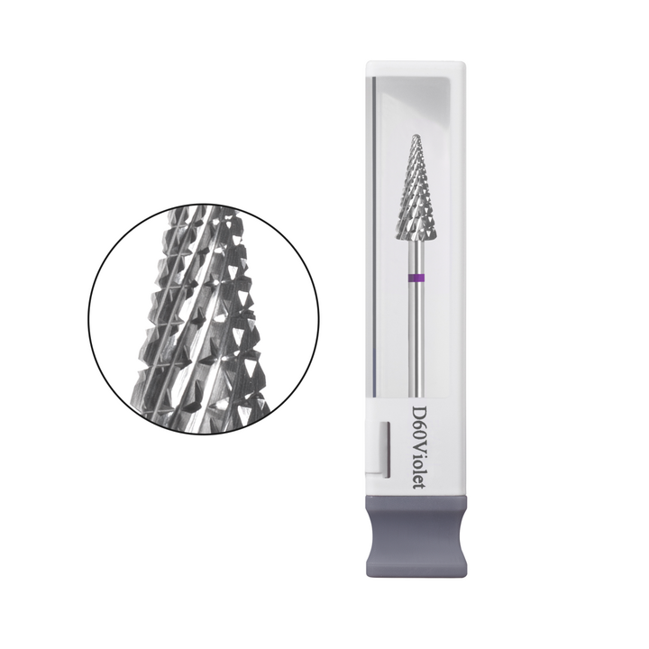 GA&MA. Carbide Max nail drill bit, D60Violet. Фреза твердосплавна "Конус", фіолетова, Ø 6 мм #1