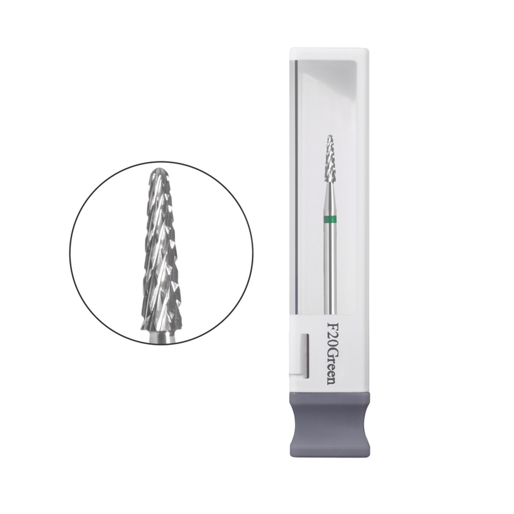 GA&MA. Carbide Max nail drill bit, F20 Green. Фреза твердосплавна "Конус малий", зелена, Ø 2 мм #1