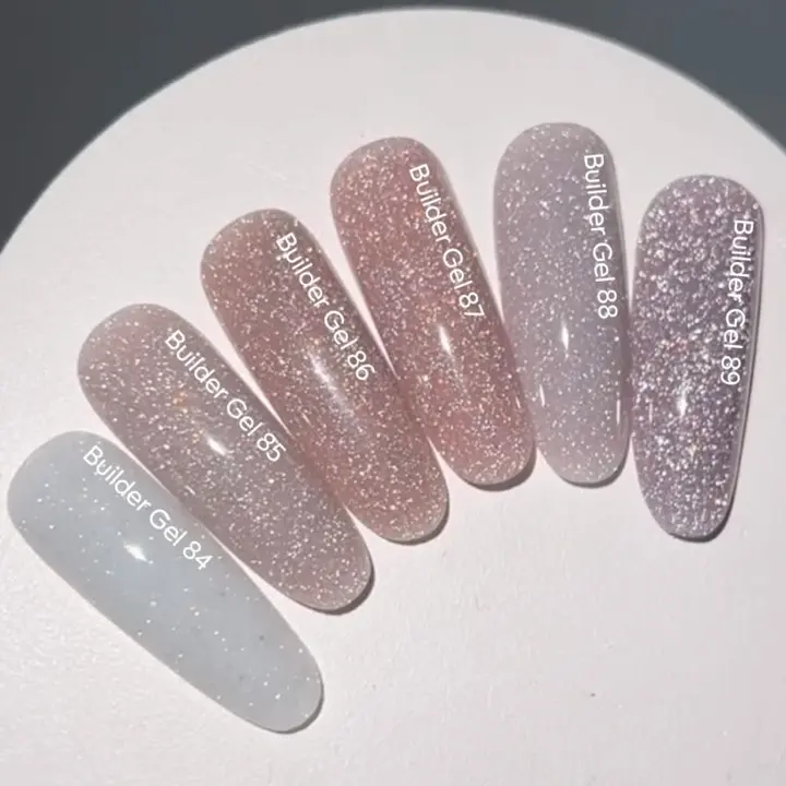 NOTD. Builder Gel, #89, 15 ml. Gel de alongamento, lavanda frio reflexivo #4