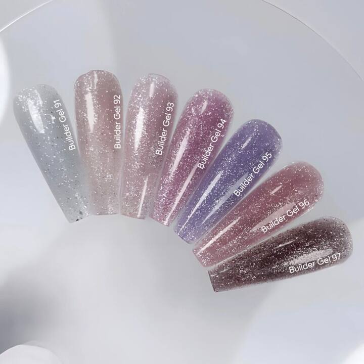 NOTD. Builder Gel, #93, 15 ml. Builder gel, rose tendre réfléchissant #4