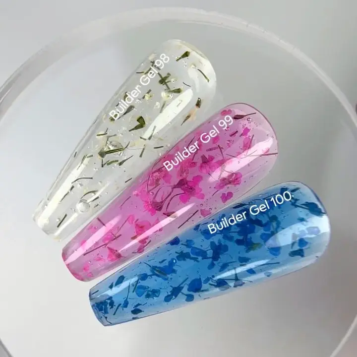 NOTD. Builder Gel, #99, 15 ml. Aufbaugel mit Trockenblumen, rosa #3