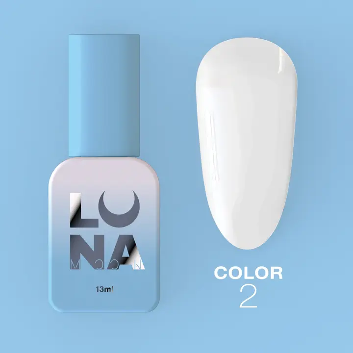 LUNAmoon. Gel Polish #02, White, 8 ml, гель-лак, білий #2