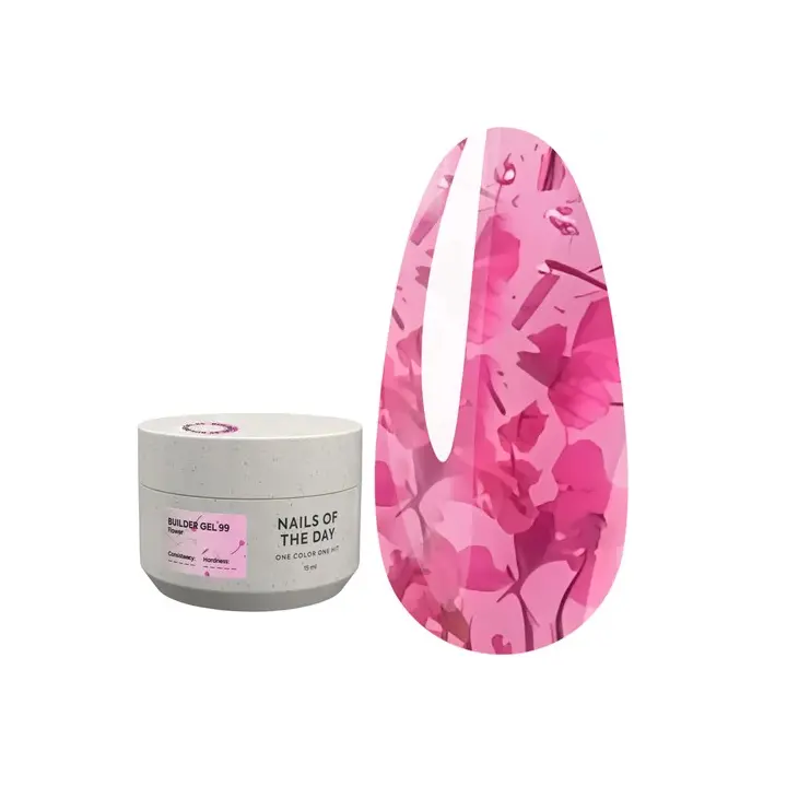 NOTD. Builder Gel, #99, 15 ml. Aufbaugel mit Trockenblumen, rosa #1