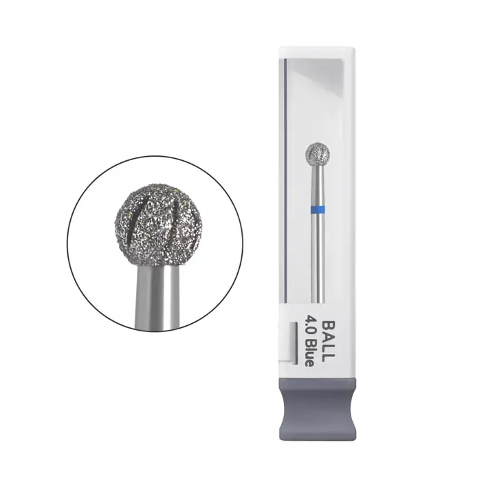 GA&MA. Carbide Cold nail drill bit, Ball, 4 mm, Blue. Фреза алмазна "Куля", синя, Ø 4 мм #1