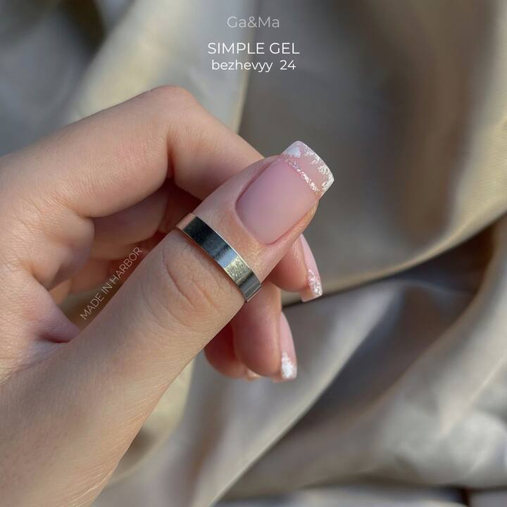GA&MA. Simple builder gel #24 Beige, 50 ml, гель без опилу, бежевий #4