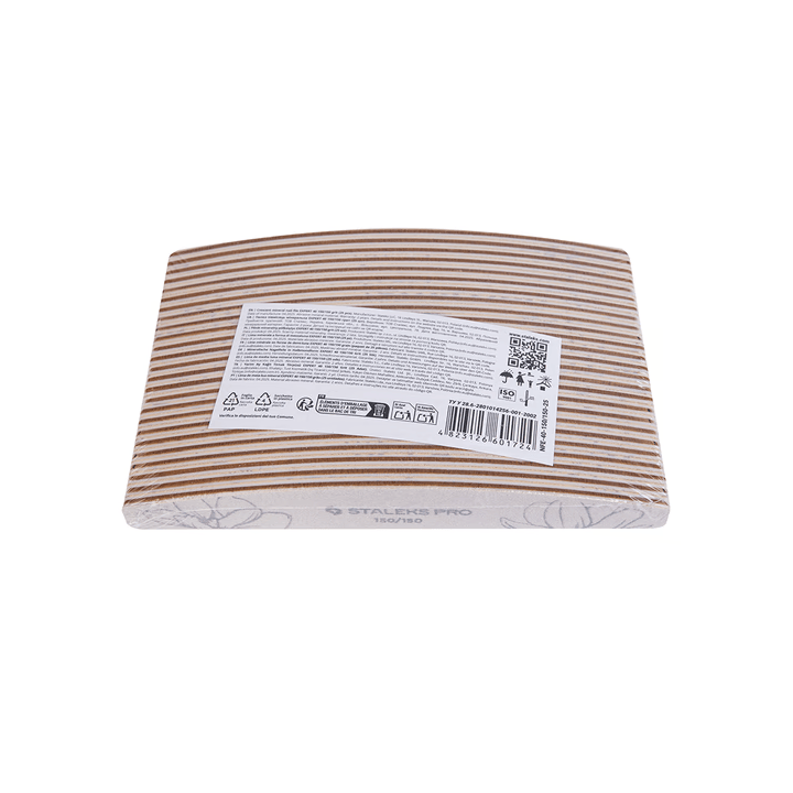 STALEKS. Set of 25 pcs, Nail file "half-moon" 150/150 grit, mineral, EXPERT 40 #5