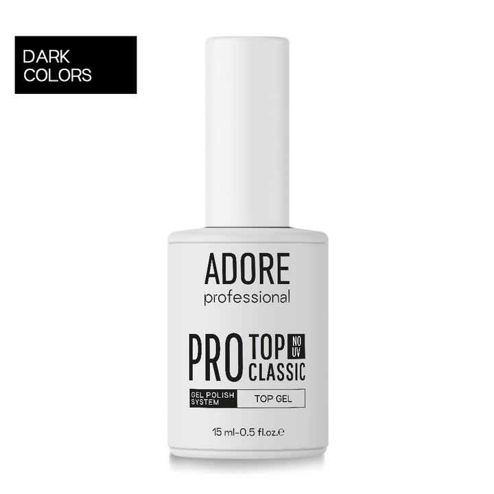 ADORE. PRO Classic Top coat, no UV-filters, 15 ml. Класичний топ без липкого шару, без УФ-фільтрів #1