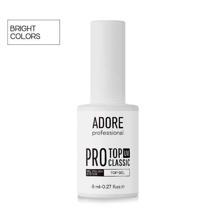 ADORE. PRO Classic Top coat, with UV-filters, 8 ml. Класичний топ без липкого шару, з УФ-фільтрами #1