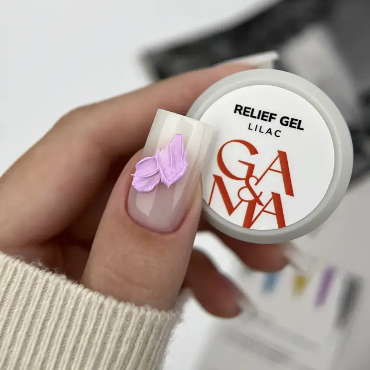 GA&MA. Relief gel, lilac, 5 g, рельєф гель, бузковий #2