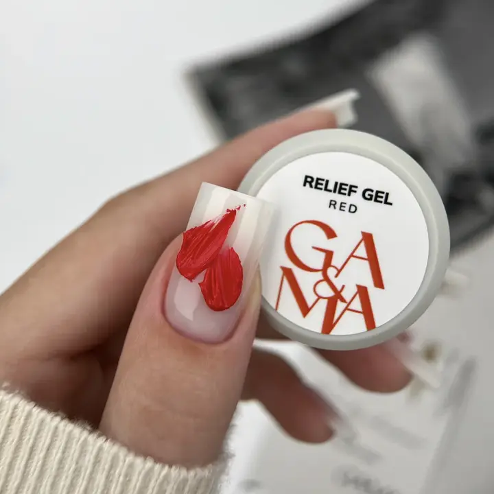 GA&MA. Relief gel, red, 5 g, рельєф гель, червоний #2