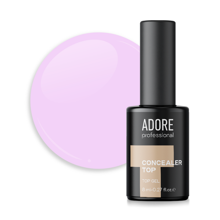 ADORE. Concealer Top coat, №03, Lilas, 8 ml. Камуфлюючий топ, молочно-бузковий #1