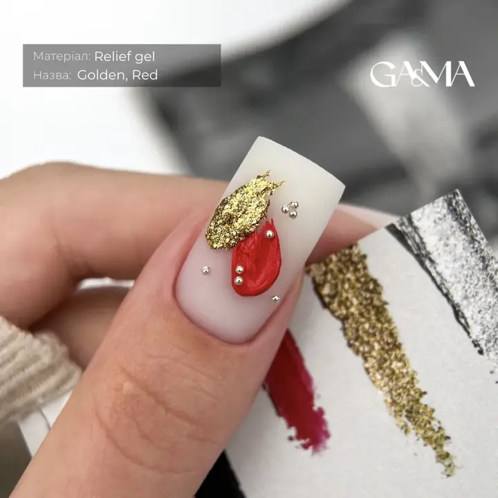 GA&MA. Relief gel, red, 5 g, рельєф гель, червоний #3