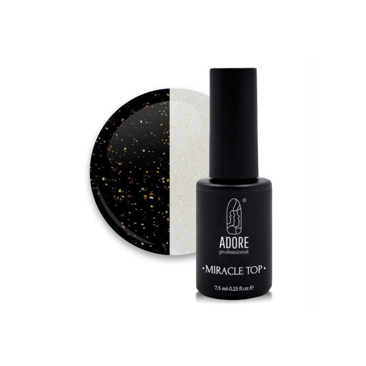 ADORE. Miracle Top coat, №07, Golden shimmer, 8 ml. Топ із золотим мерехтінням #1