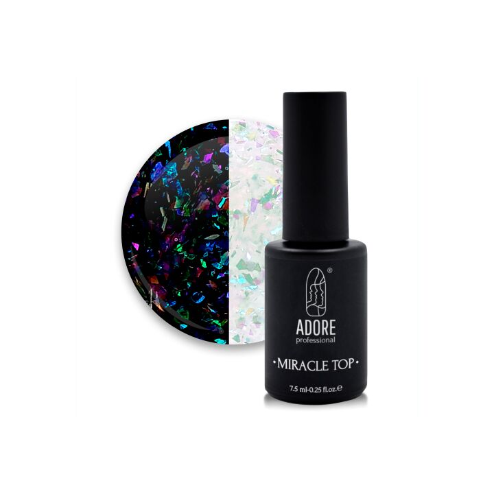 ADORE. Miracle Top coat, №09, Blue yuki, 8 ml. Топ з блакитними пластівцями Юкі #1