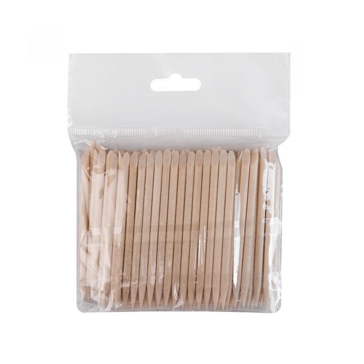 STALEKS. 100 pcs Orange Wood Sticks, 75 mm, Набір 100 шт Апельсинові палички #1