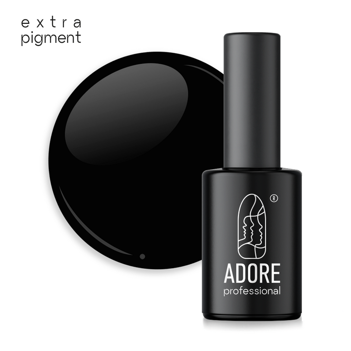 ADORE. Gel Polish, #335, Jetblack, 8 ml. Vernis gel, noir extra hautement pigmenté #1