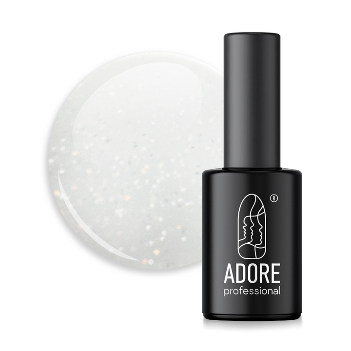 ADORE. Gel Polish, #442, Ice, 8 ml. Гель-лак, ванільний голографік #1