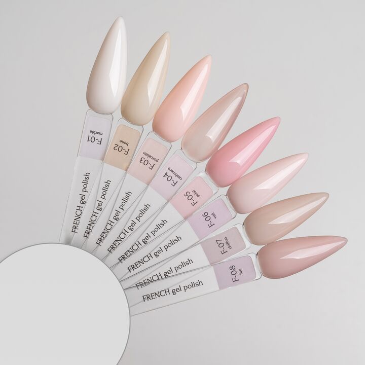 ADORE. French Gel Polish, #F-02, Ivory, 8 ml. Гель-лак, слонова кістка #2