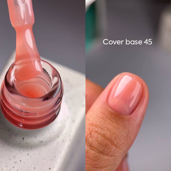 NOTD. Cover Base, NEW Formula, Light pigment #45, 10 ml, напівпрозора нюдова база #2