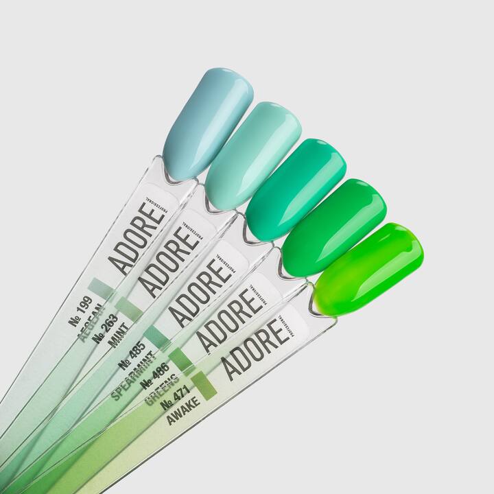 ADORE. Gel Polish, #486, Greens, 8 ml. Gel polish, vert clair saturé #3