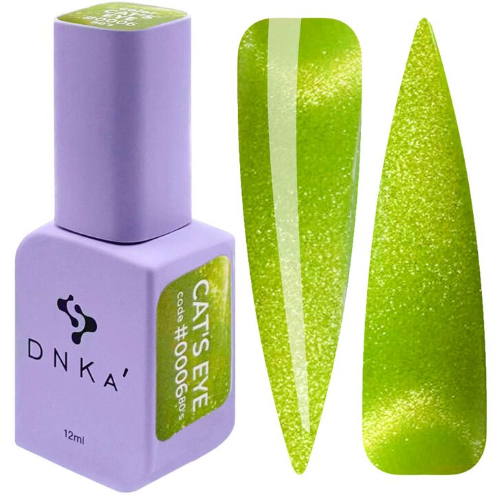 DNKa’. Gel Polish, 80's, Glows in the dark Cat's eye, #0006, 12 ml, гель-лак люмінісцентний "котяче око" #1