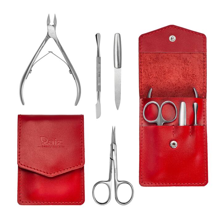 RAIZ. Manicure set, 4 pcs, red. Манікюрний набір, 4 предмети, червоний #1