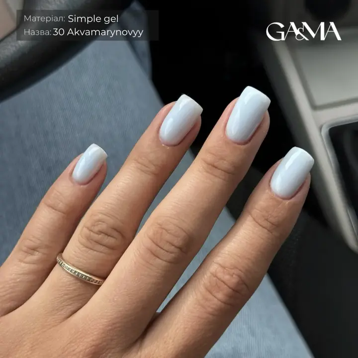 GA&MA. Simple builder gel #30 Aquamarine, 15 ml, builder gel sin polvo, aguamarina #5
