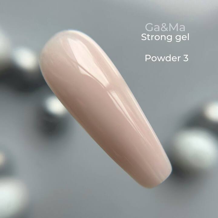 GA&MA. Strong builder gel, Powder #003, 50 ml, гель без опилу, пудровий #3