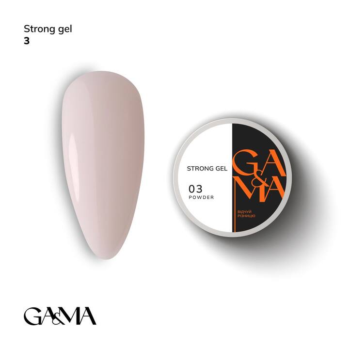 GA&MA. Strong builder gel, Powder #003, 50 ml, гель без опилу, пудровий #1