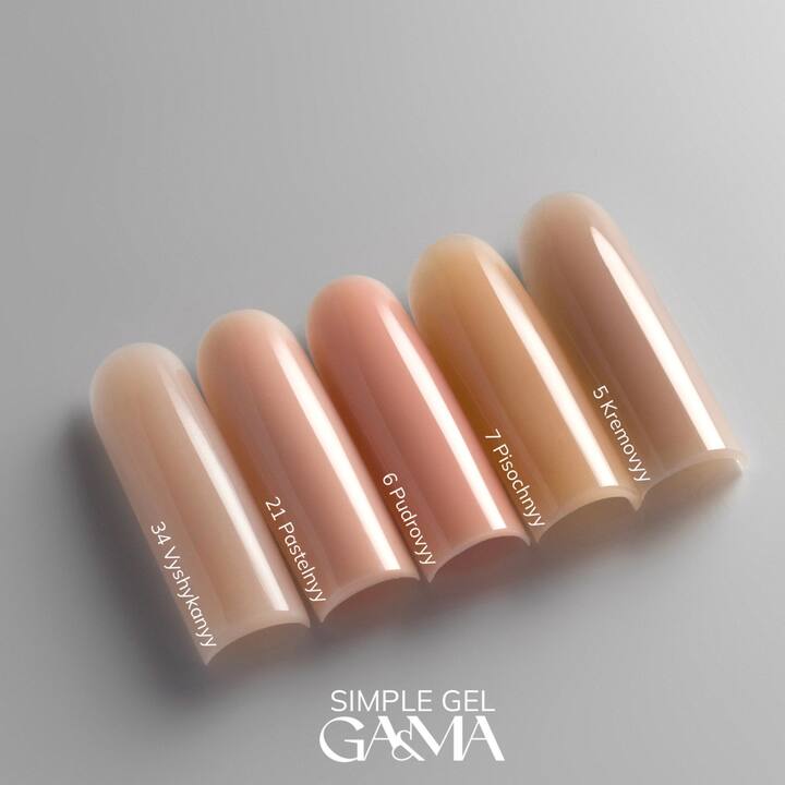 GA&MA. Simple builder gel #21 Pastel, 15 ml, builder gel sans limage, pastel #6