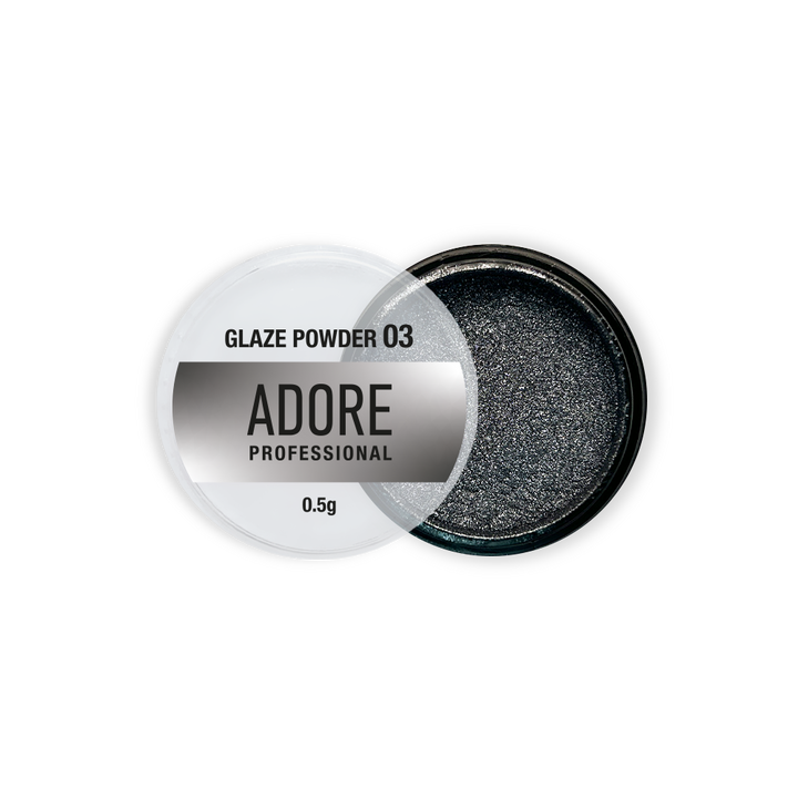 ADORE. Glaze Powder #03, 0.5 g. Дзеркальна втирка-глазур, чорна #1